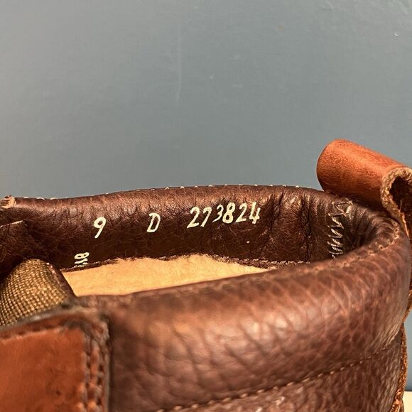 L.L. Bean East Point Men\'s Brown Leather Boots Size 9 D RN71341 Shearling Lined main image 4